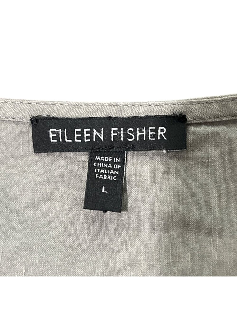 Eileen Fisher Womens Size L Dress Gray Sleeveless Linen Button-Up Italian Fabric - Picture 4 of 8